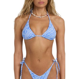 Billabong More Than Waves Multifit Triangle Bikini Top in Tidal Blue at Nordstrom, Size Large