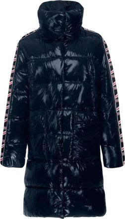 Invicta Lisa Long Glossy Coat Puffer Jacket in Navy Women