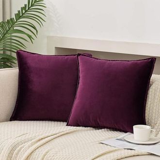 OEM Paquete De 2 Fundas De Coj&iacute;n Cuadradas Decorativas De Terciopelo Suave, Fundas De Coj&iacute;n Suaves De Color Liso, Adecuadas Para Sof&aacute;s Y Camas, 20 Pulgada