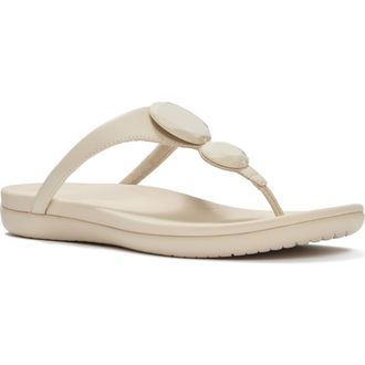 FitFlop Solay Glossy-Disc Toe-Post in Hazy Taupe at Nordstrom, Size 10
