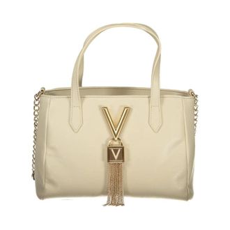 Valentino Handbags, female, Beige, Size: ONE SIZE Polyethylene Handbag with Textured Finish