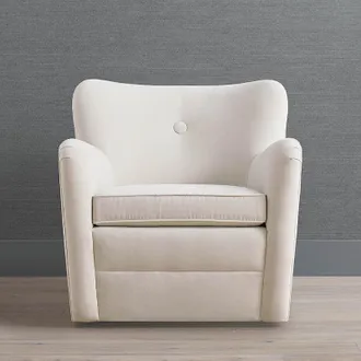 Frontgate Emmett Swivel Accent Chair - Oatmeal Velvet InsideOut Performance - Frontgate