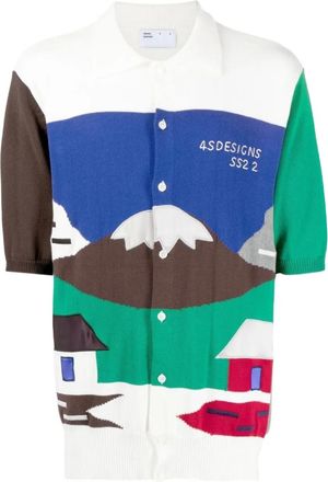 4sdesigns Cardigan a maniche corte - Bianco