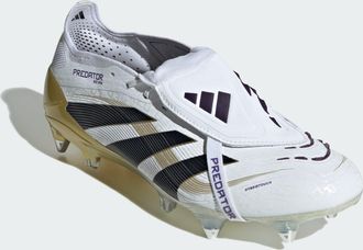 adidas adidas Performance Unisex Predator Elite Fold-Over Tongue Soft Ground Boots - White & Black - Size UK 12.5