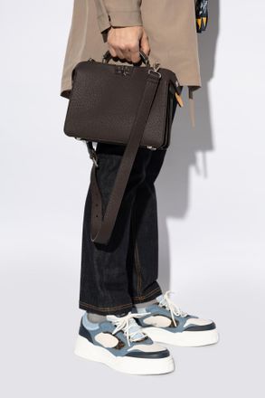 Fendi Leather Bag, Mens, Brown
