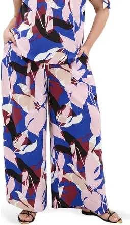 City Chic Wild Fern Printed Wide Leg Pants at Nordstrom, Size 26W