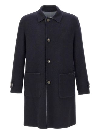 Eleventy classic-collar wool coat - men - Wool - 48 - Blue