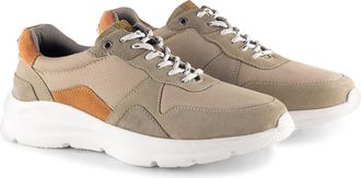 Silver Street London Mayfair Mens Trainers Premium Leather Smart Casual Shoes Comfort Sneakers for Men, Beige, UK 11