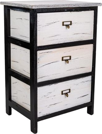 Wanderlust Deco Cajonera de madera negra 40x29x58