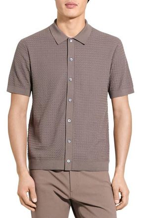 Theory Cairn in Cotton Short Sleeve Shirt in Morel at Nordstrom, Size X-Large