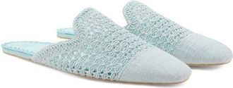 Mango Crochet Indoor Mule Slipper in Blue at Nordstrom, Size 7.5Us