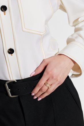 Bottega Veneta Gilded Ring, Womens, Gold