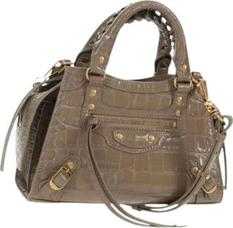 Balenciaga Pre-owned Handbags, female, Gray, Size: ONE SIZE Pre-owned Vintage Leather Handbag