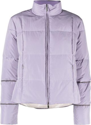 Fabiana Filippi high-neck puffer jacket - women - Polyamide/Polyester/Feather Down - 40 - Purple