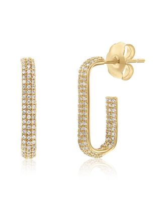 Suzy Levian Suzy Levian Silver Cz Hoop Earrings