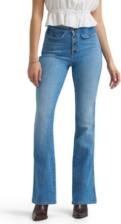 Lee Exposed Button High Waist Bootcut Jeans in Not Your Type at Nordstrom, Size 27