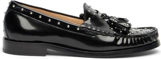 Stuart Weitzman Lottie Sostud Tassel Loafer - Dames - Loafers - Zwart - 36 1/2 EU - Leer - Schoenen