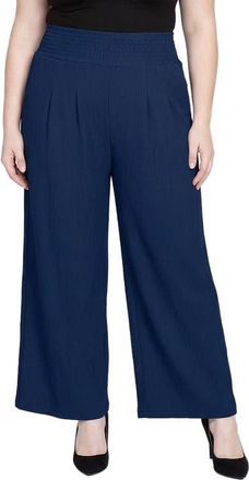 Standards & Practices Smock Waist Wide Leg Pants in Navy at Nordstrom, Size 2X