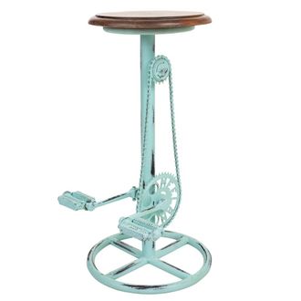 Wanderlust Deco Wanderlust Deco - Taburete De Madera Y Metal Lacado Turquesa 40x40x73h Cn
