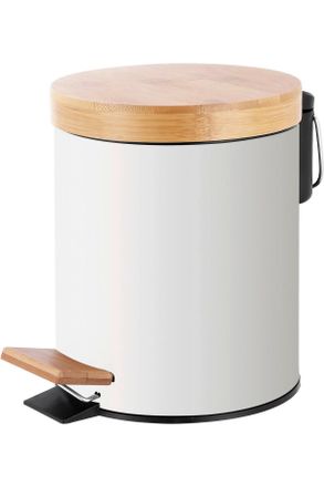 Homeware Treteimer, Naturfarben, Kunststoff, 5 l, 27.5 cm, Badaccessoires, Abfalleimer