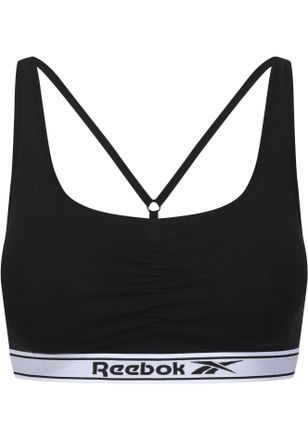 Reebok Bustier REEBOK Jackie, Damen, Gr. XS, N-Gr, schwarz, Obermaterial: 95% Baumwolle, 5% Elasthan, bedruckt, unifarben, BHs Bustier, herausnehmbare Pads, 