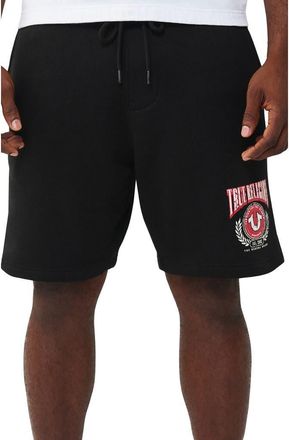 True Religion College Sweat Shorts in Jet Black at Nordstrom Rack, Size X-Large