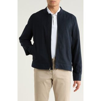 Nordstrom Linen Blend Bomber in Navy Sapphire - Black Eoe at Nordstrom Rack, Size Xx-Large