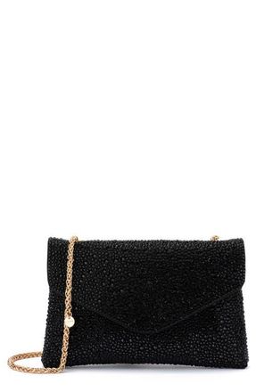 Olga Berg Hattie Crystal Shoulder Bag in Black at Nordstrom