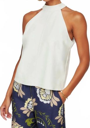 Fifteen Twenty Alexis Faux Leather Halter Top In Bone