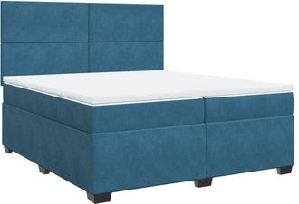 vidaXL Cama Box Spring Con Colch&oacute;n Terciopelo Azul 200x200 Cm Vidaxl