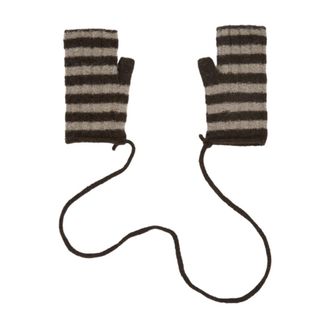 Rus Vingerloze Gebreide Handschoenen - Dames - Accessoires - Bruin - Maat: ONE Size Polyamide