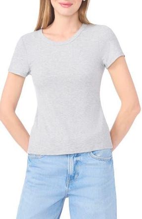 Halogen Rib Knit Jersey T-Shirt in Silver Hth at Nordstrom Rack, Size X-Small