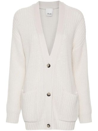 Allude chunky-knit cardigan - women - Cashmere/Virgin Wool - L - Neutrals
