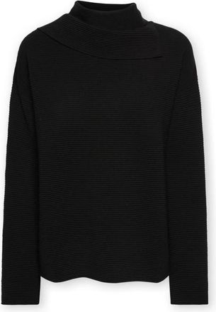 Elena Miro Trui met afneembare kraag - Dames - Coltruien - Zwart - M - Polyester - Truien & Vesten