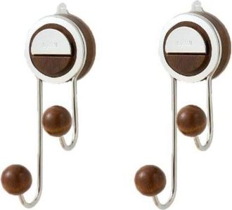 OEM Juego De 2 Ganchos Con Ventosa, Ganchos De Pared Sin Marcas, No Requieren Taladrar, Aptos Para Ba&ntilde;os, Dormitorios Y Cocinas. Color Nogal