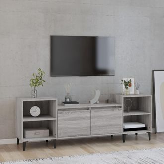 vidaXL Vidaxl - Mueble Para Tv Madera Contrachapada Gris Sonoma 160x35x55 Cm