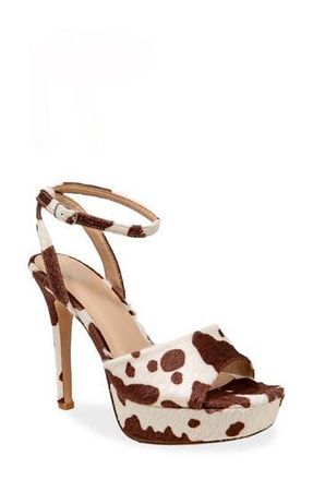 Chase + Chloe by Intouch Footwear Ankle Strap Platform Pump in Cow Print at Nordstrom Rack, Size 8.5