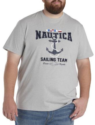 Nautica Big & Tall Anchor Graphic Tee in Grey at Nordstrom, Size 3X Big