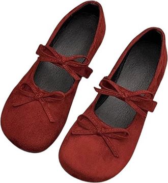 Generic Womens Trainers Breathable Shoes Lightweight Spring and Autumn Fashion Suede Mary Jane Womens Shoes Ladies Flat Soft Comfortable Casual Shoes Womens S