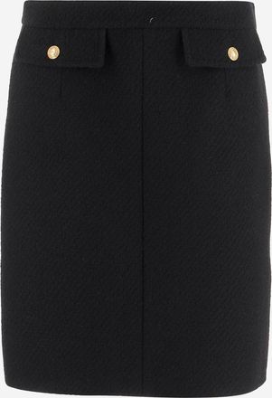 Chloé Falda de longitud de lana de lana chloè bouclé