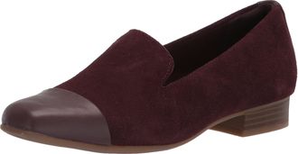 Clarks Womens Tilmont Step Loafer, Burgundy Suede, 5 UK