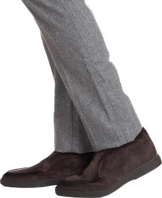Santoni Suede Slip-On with Rubber Sole