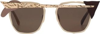 Masahiromaruyama Stijlvolle Sneakers voor dagelijks gebruik - unisex - Zonnebrillen - Bruin - 51 MM - Accessoires