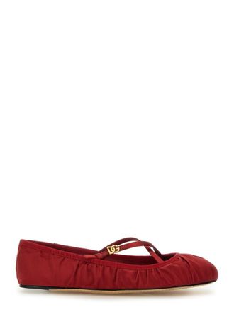 Dolce & Gabbana Red Logo Ballet Flats