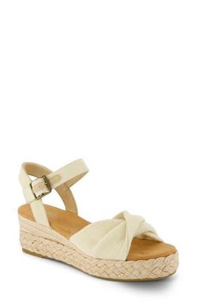 Toms Kinsley Ankle Strap Espadrille Platform Wedge Sandal in Natural at Nordstrom Rack, Size 8.5