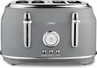 Tower Renaissance 4 Slice Toaster Grey - Tower
