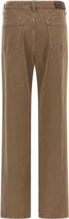 Brunello Cucinelli Womens Beige Cotton Straight-Leg Jeans Clothing