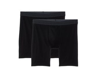 Tommy John 6 Boxer Brief Mens Underwear Black Double : SM (28-30 Waist), Cotton/Mesh/Spandex