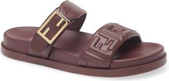 Fendi Feel FF Double Band Sandal in Burgundy at Nordstrom, Size 11.5Us