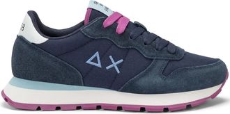 Sun 68 Blauw Navy Casual Sneaker Solide Stof en Leer Vrouwen - Dames - Sneakers - Blauw - 37 EU - Leer - Schoenen